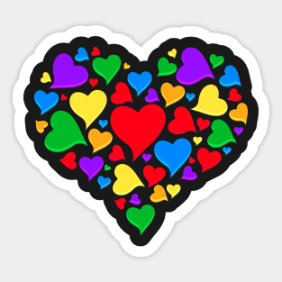 Colorful Hearts Valentines Day Sticker